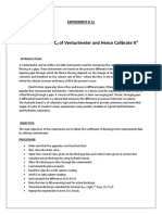 "To Determine C of Venturimeter and Hence Calibrate It": Experiment # 11