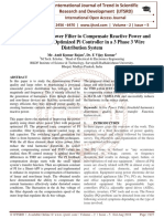 The Shunt Active Power Filter To Compensate Reactive Power and Harmonics With Optimized PI Controller in A 3 Phase 3 Wire Distribution System