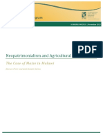 Neopatrimonialism and Agricultural Protection: The Case of Maize in Malawi