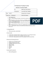 UNLV/Department of Teaching & Learning Elementary Lesson Plan Template