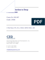 An Introduction To Deep Foundations: Course No: G02-007 Credit: 2 PDH