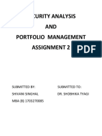 Security Analysis AND Portfolio Management Assignment 2