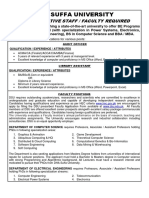 Dha Suffa University: Administrative Staff / Faculty Required