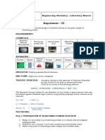 Experiment - 01: Engineering Chemistry - Laboratory Manual