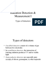 Radiation Detection & Measurement I: Types of Detectors