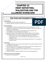 Segment Reporting, Decentralization and The Balanced Scorecard