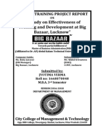 A Study On Effectiveness of Training and Development at Big Bazaar, Lucknow