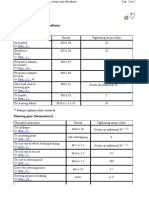 VW Golf 5 Steering, Torque Specifications