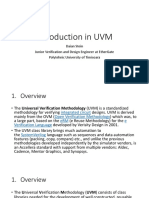 Introduction in Uvm: Daian Stein Junior Verification and Design Engineer at Ethergate Polytehnic University of Timisoara