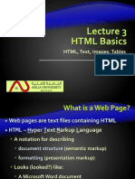 HTML Basics: HTML, Text, Images, Tables