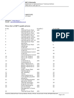 NPTI Manuals: Price List of NPTI Publications