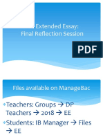 The Extended Essay: Final Reflection Session