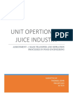 Unit Opertations in Juice Industry