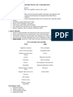 Leadership Theories and Leadership Styles Handout