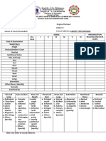 Name: Region/Division: Date of Birth: Address: School Address: Laguile, Taal, Batangas Name of Parent/Guardian