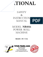 Safety & Instruction Manual Model Power Roll Machine: Made in Usa