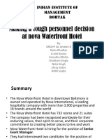 Making A Tough Personnel Decision at Nova Waterfront Hotel: Indian Institute of Management Rohtak