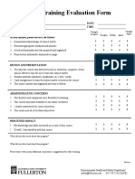 Safety Training Evaluation Form: Instructor Rating