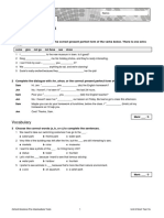 Oxford Solutions Pre-Int Short Test Unit 6 1A