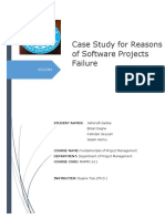 Case Study For Reasons of Software Projects Failure: STUDENT NAMES: Ashenafi Gadisa