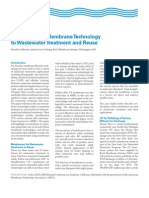 Application of Membrane Technology To Waste Water Treatment and Reuse