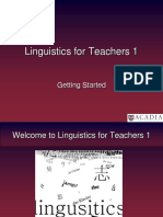 Meeting 1 - Introduction To Linguistics For Teachers