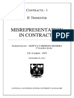 Misrepresentation in Indian Contract Law