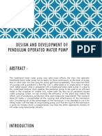 Design and Development of Pendulum Operated Water Pump