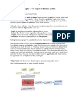 Chapter 1: The Purpose of Business Activity: The Economics Problem: Needs and Wants