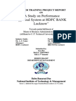 A Study On Performance Appraisal System at HDFC BANK Lucknow