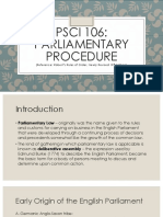 PSCI 106: Parliamentary Procedure: (Reference: Robert's Rules of Order, Newly Revised 10 Edition)