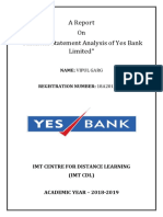 A Report On "Financial Statement Analysis of Yes Bank Limited"