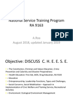 National Service Training Program RA 9163: A.Roa August 2018, Updated January 2019