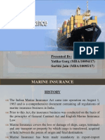 Marine Insurance: Presented By: Yatika Garg (MBA/10094/17) Surbhi Jain (MBA/10095/17)