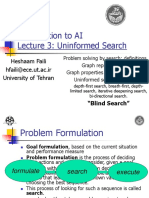 Introduction To AI Lecture 3: Uninformed Search: Heshaam Faili Hfaili@ece - Ut.ac - Ir University of Tehran