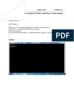 1) Write A Java Program To Display IP Address and Name of Client Machine