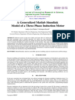 A Generalized Matlab Simulink Model of A Three Phase Induction Motor