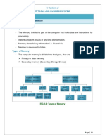 Chapter: 2.4 Memory Topic: 2.4.1 Hierarchy Memory: E-Content of It Tools and Business System