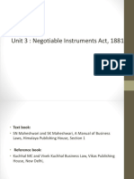 Unit 3 - Negotiable Intruments Act, 1881