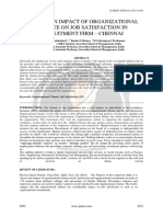 A Study On Impact of Organizational Climate On Job Satisfaction in Recruitment Firm - Chennai Ijariie6503