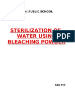 Chemistry Class XII Experiment Project-Sterilization of Water Using Bleaching Powder