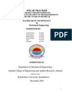 Solar Tracker: Bachelor of Technology in Mechanical Engineering Submitted by