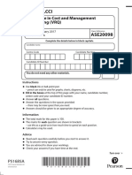 LCCI L3 Cost & Management Accounting ASE20098 December 2017