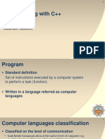 Programming With C++ - Lecture 1