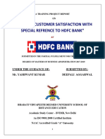 Study On Customer Satisfaction With Special Refrence To HDFC Bank