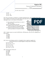 Algebra CW: Practice Problems For Exam#1 Your Name: - Date