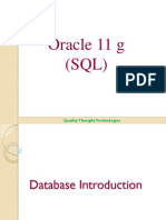 Oracle 11 G (SQL) : Quality Thought Technologies