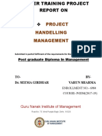 Project Handelling Management: Post Graduate Diploma in Management