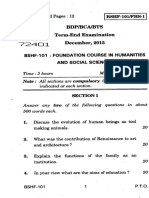 IGNOU BSHF Question Paper December 2015