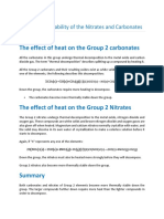 The Thermal Stability of The Nitrates and Carbonates